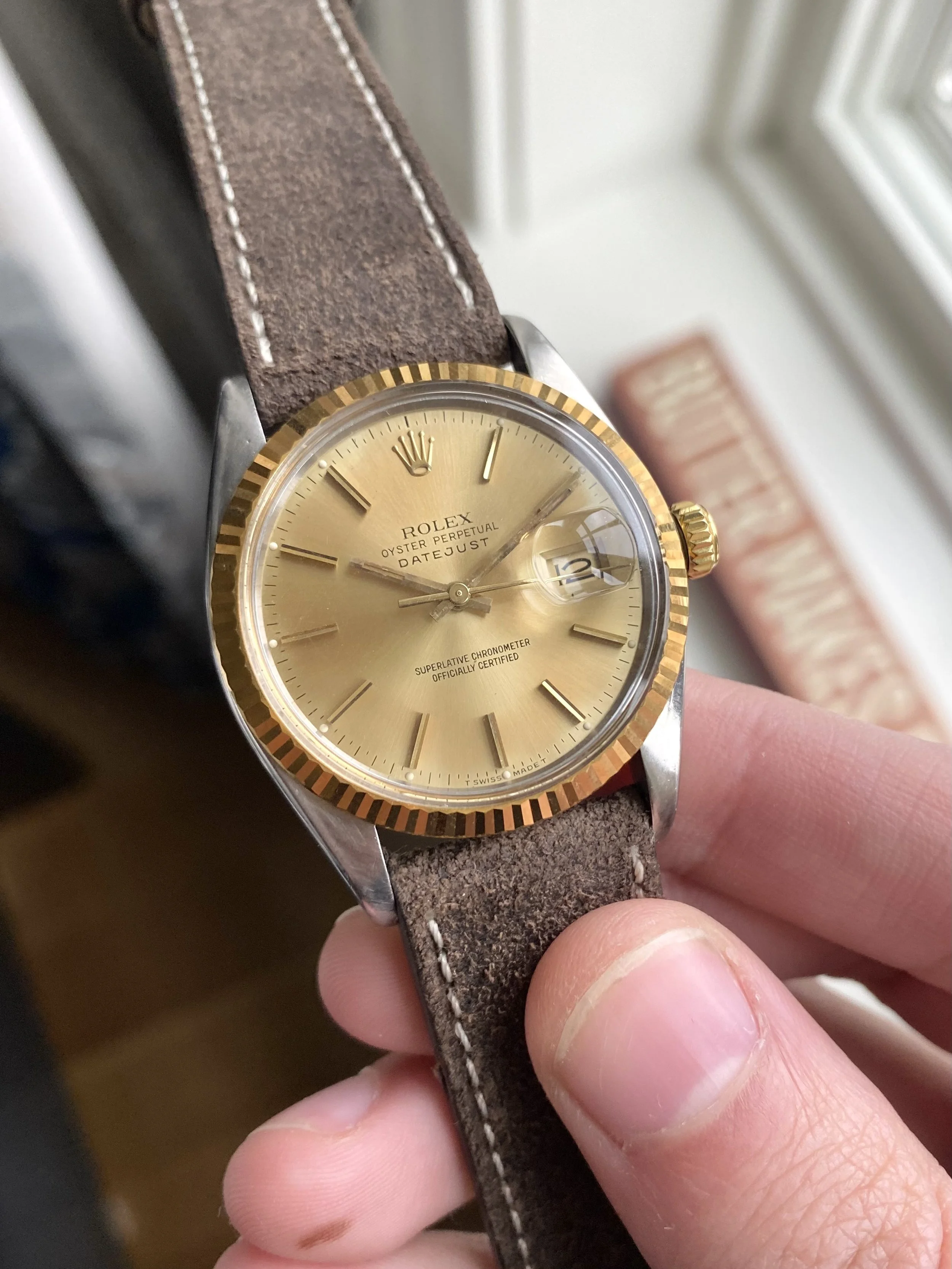 Rolex 16013 leather strap on sale